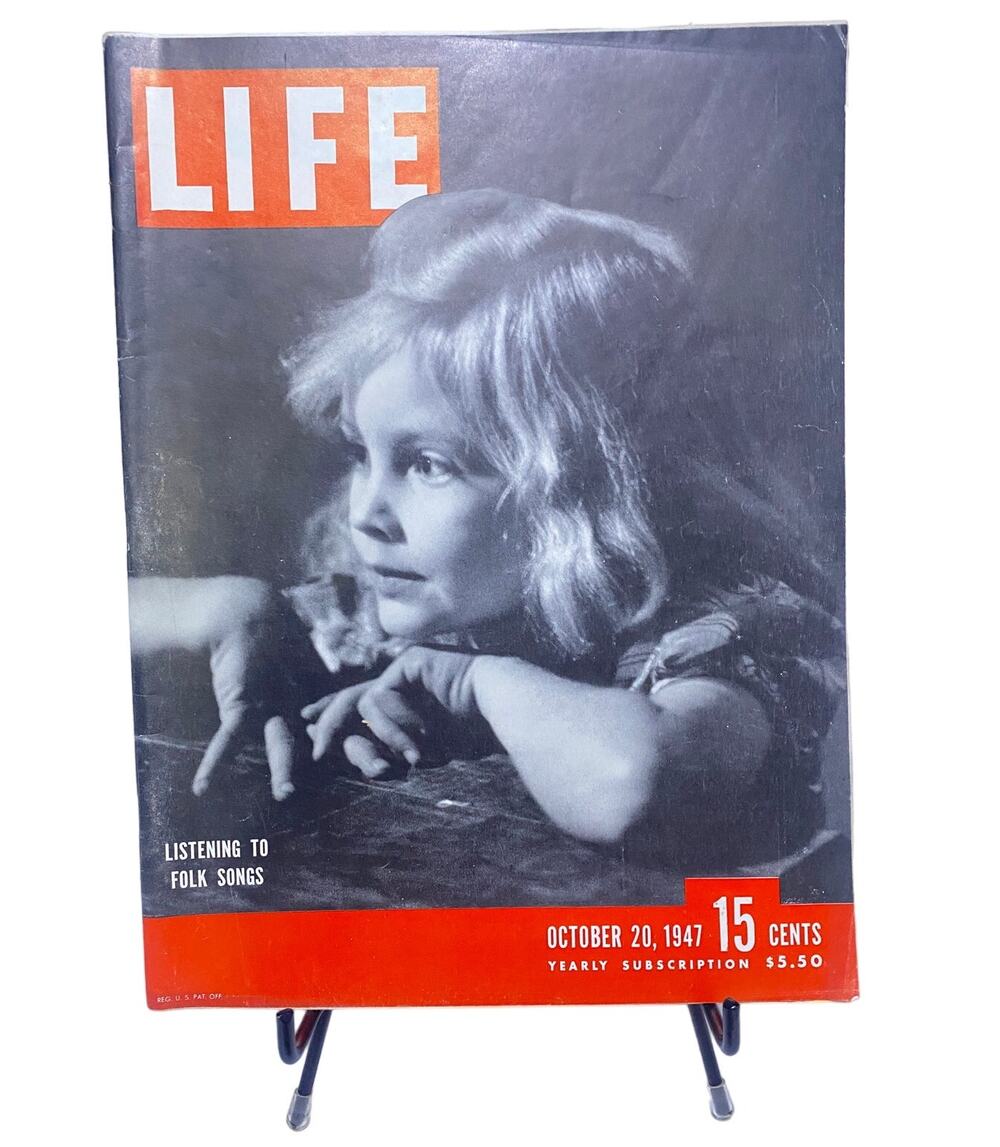 LIFE Magazine Oct 20 1947 Folk Songs Cover Kon-Tiki Nazi Atomic Secrets
